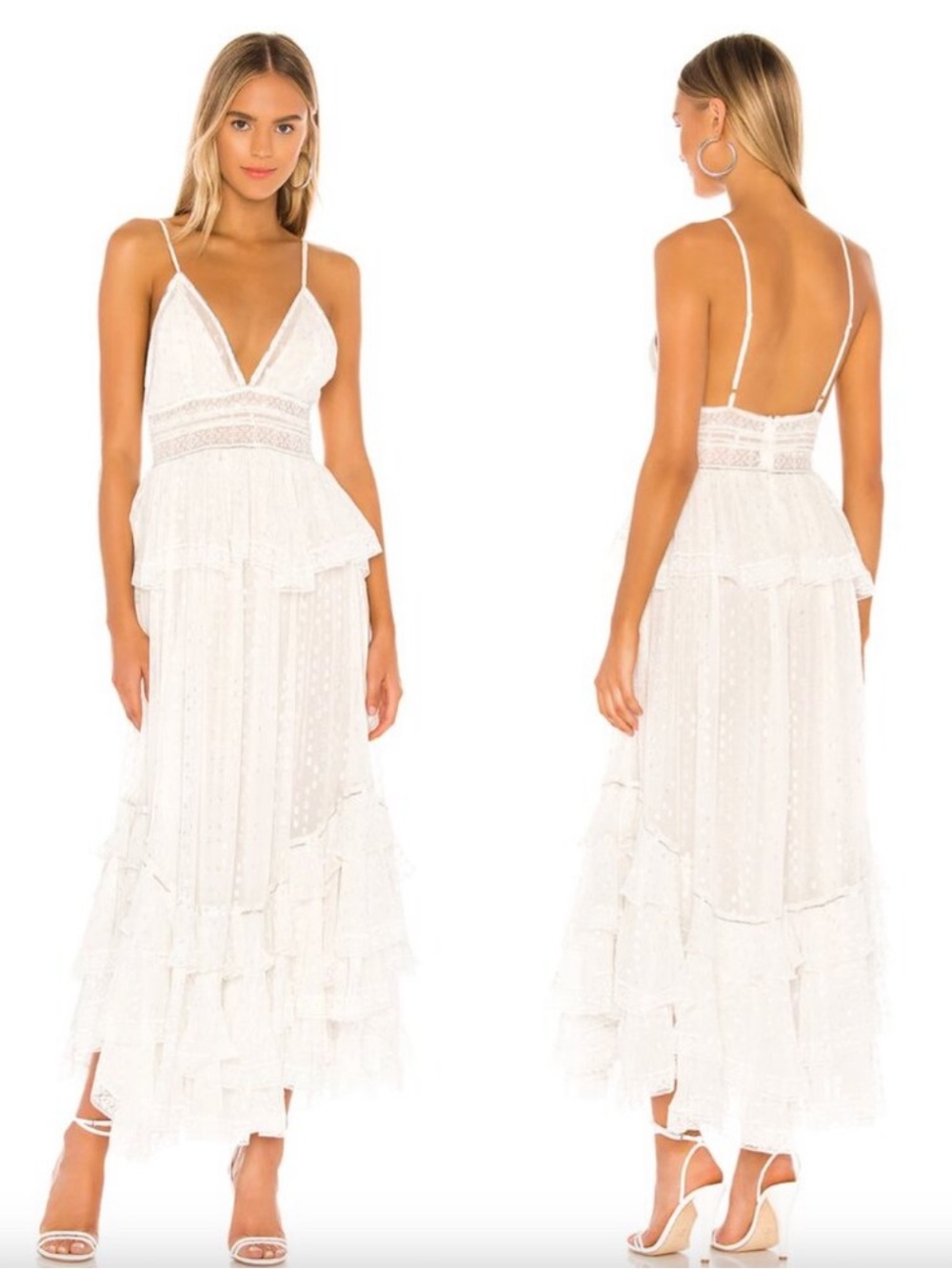 Rococo Sand Elna Lace Maxi Dress in White